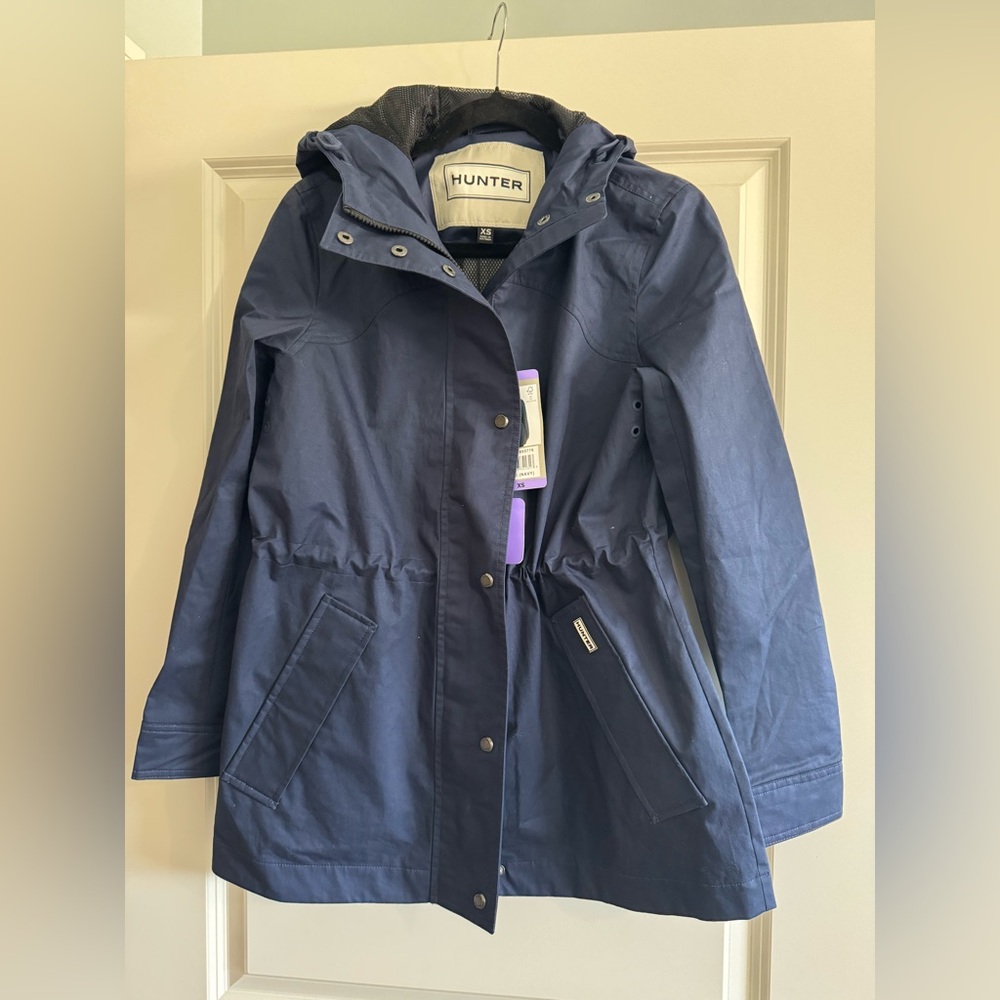 Hunter Navy Blue Utility Jacket with Hood